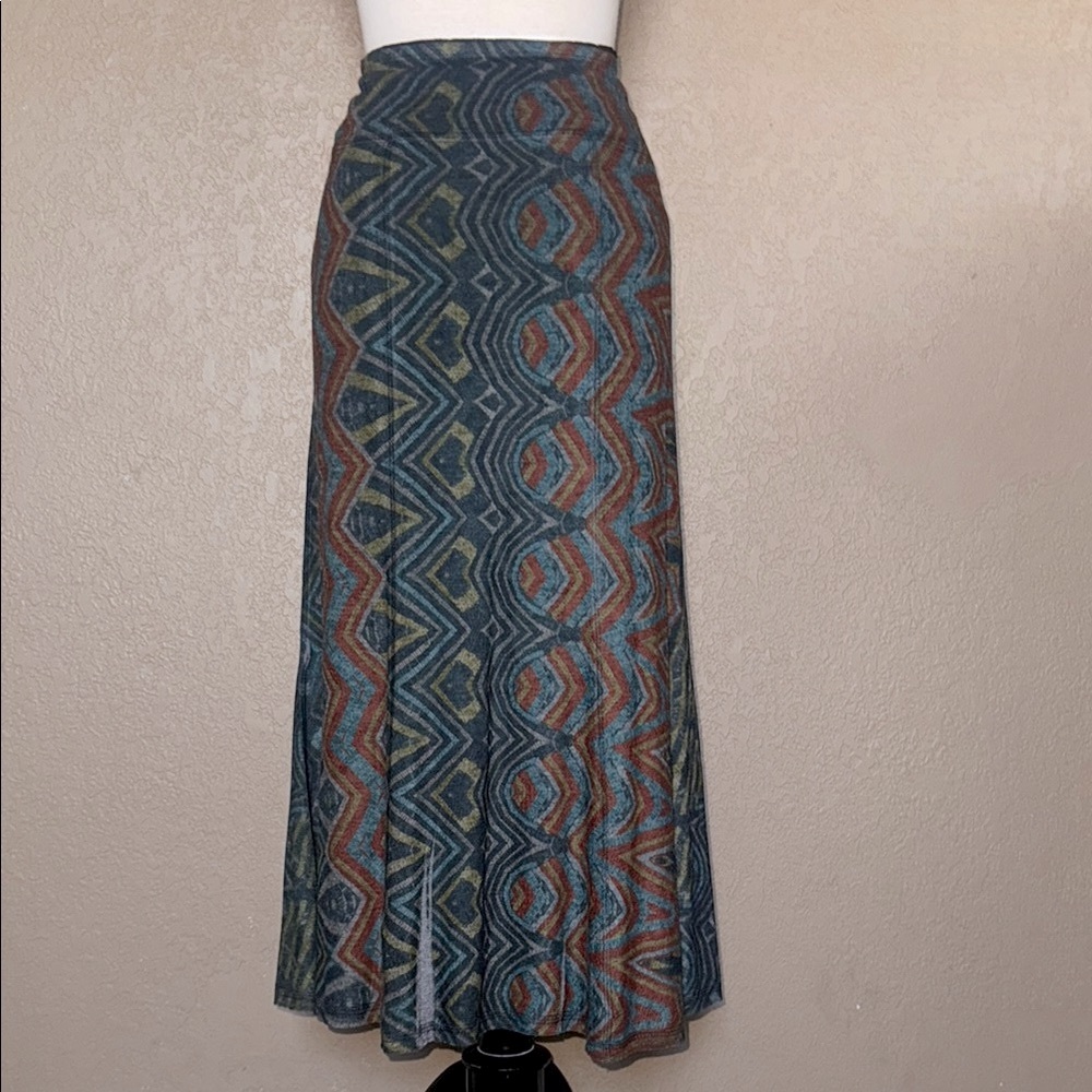 Nally & Millie Pattern Maxi A-Line Skirt - Picture 5 of 7